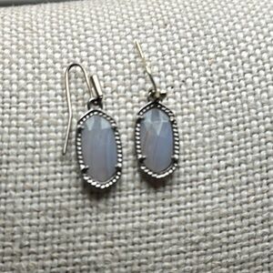 Kendra Scott Silver Earrings with Gray-blue Accents